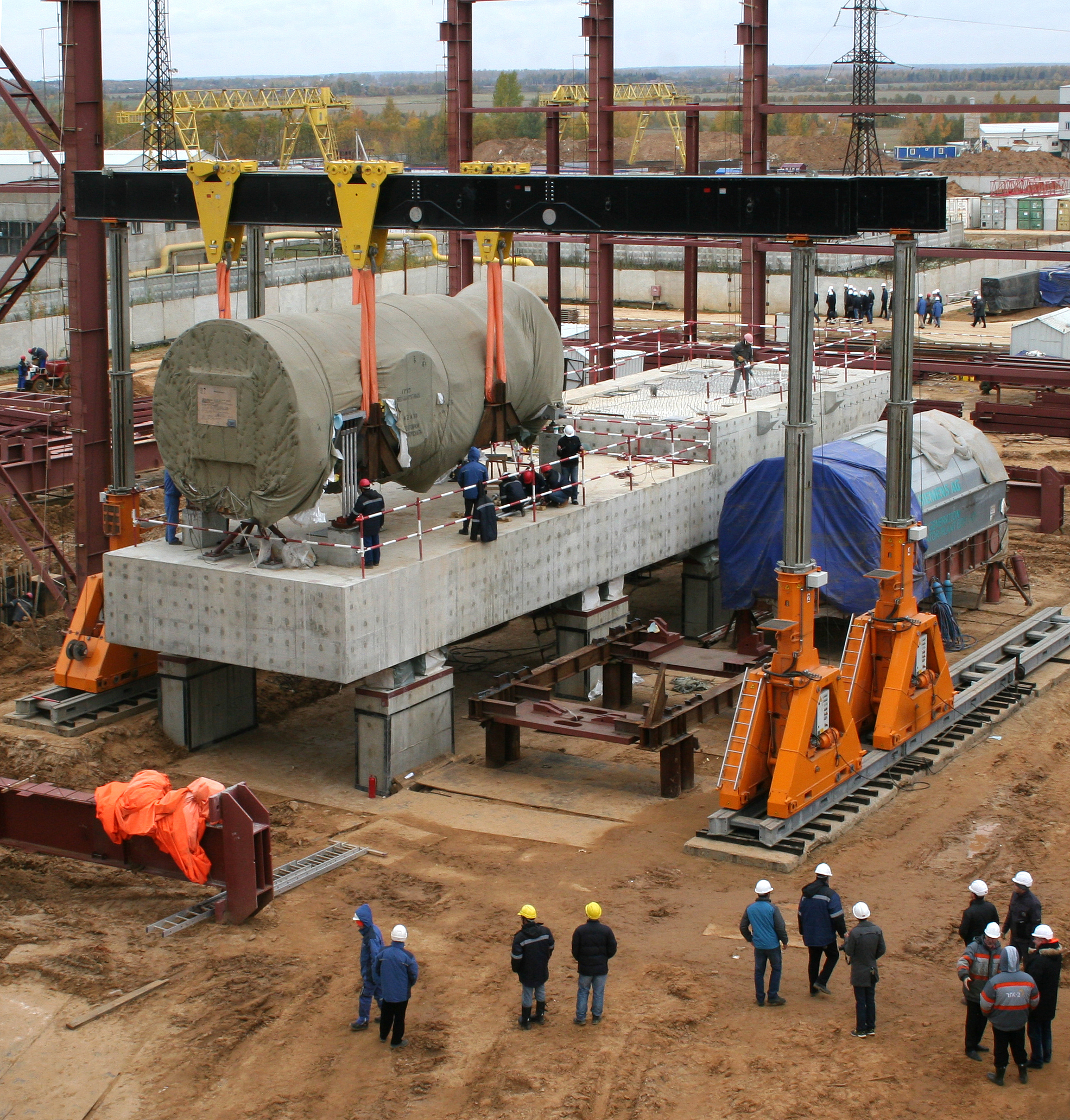Установка на фундамент газовой турбины